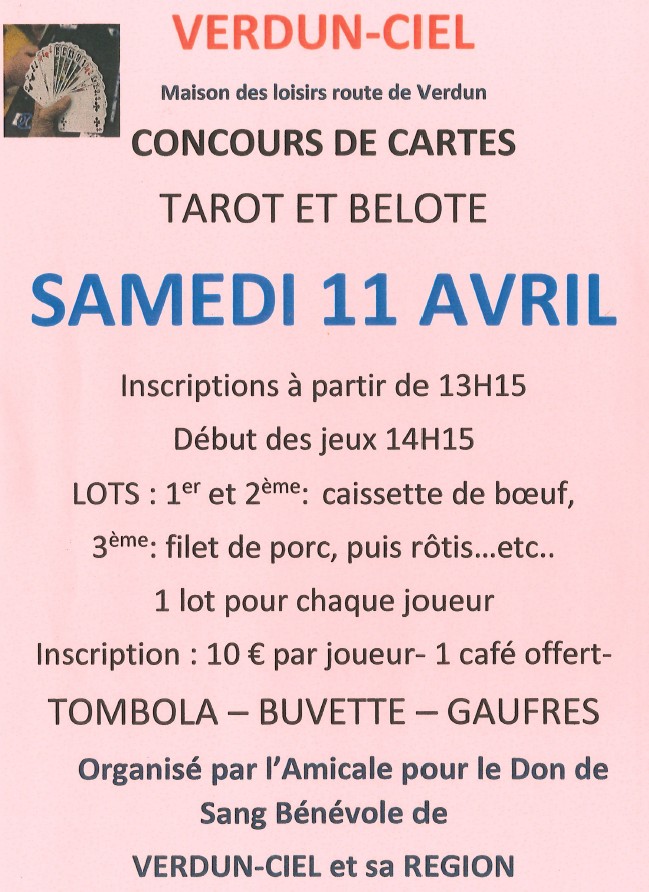 affiches concours de cartes don du sang
